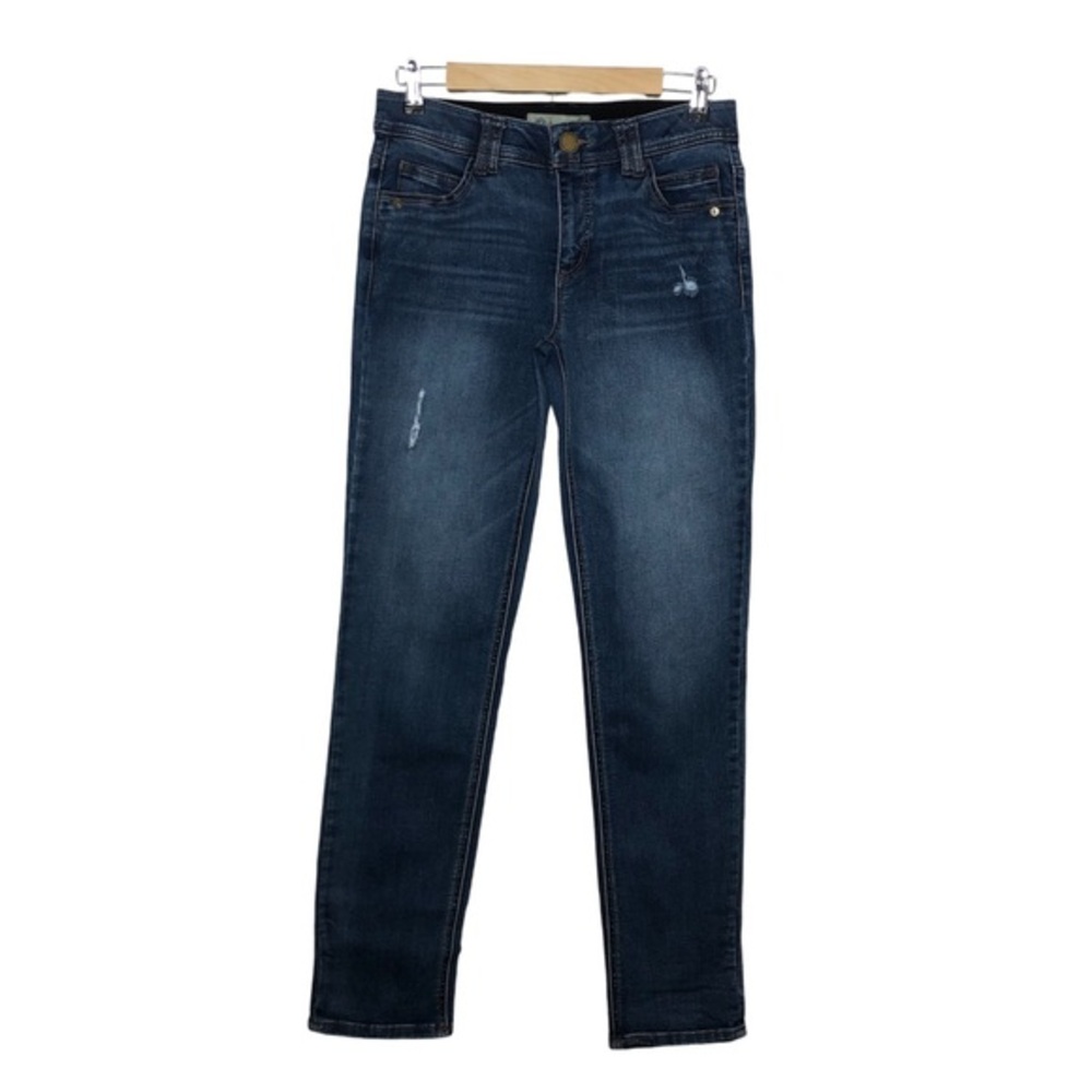 Democracy Ab Technology Stretchy Distressed‎ Mid Rise Medium Wash Skinny Jeans 6